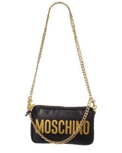 MOSCHINO Logo Print Leather Crossbody Women