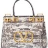 Valentino Rockstud Alcove Small Snake-Embossed Leather Satchel Women