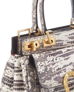 Valentino Rockstud Alcove Small Snake-Embossed Leather Satchel Women 6 Valentino Rockstud Alcove Small Snake-Embossed Leather Satchel Women -Luxe Shoulder Bags Sales Store 1111064598 RLLD 3