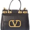 Valentino Rockstud Alcove Small Grainy Leather Satchel Women