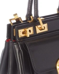 Valentino Rockstud Alcove Small Grainy Leather Satchel Women -Luxe Shoulder Bags Sales Store 1111097372 RLLD 3