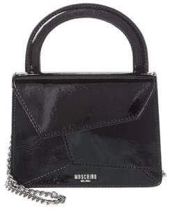 MOSCHINO Logo Embellished Patent Crossbody Women