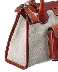 Chloé Edith Day Medium Canvas & Leather Satchel Women -Luxe Shoulder Bags Sales Store 1111154585 RLLD 3