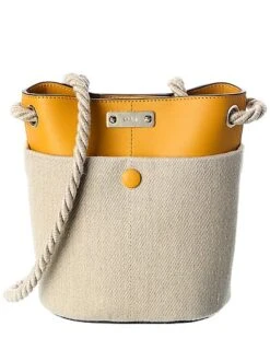 Chloé Key Small Linen & Leather Bucket Bag Women