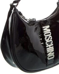 MOSCHINO Logo Lettering Patent Hobo Bag Women -Luxe Shoulder Bags Sales Store 1111254438 RLLD 3