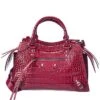 Balenciaga Small Croc-Embossed Leather Shoulder Bag Women