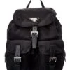 Prada Vela Nylon & Saffiano Leather Small Two-Pocket Backpack Women