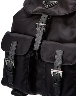 Prada Vela Nylon & Saffiano Leather Small Two-Pocket Backpack Women -Luxe Shoulder Bags Sales Store 1111336755 RLLD 3
