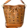 MCM Dessau Mini Drawstring Visetos Bucket Bag Women