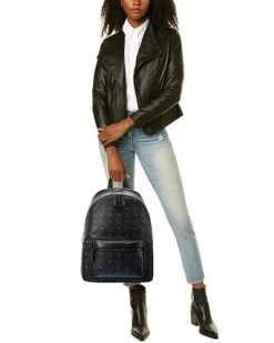 MCM Stark Visetos & Leather Backpack Women -Luxe Shoulder Bags Sales Store 1111408381 RLLD 4