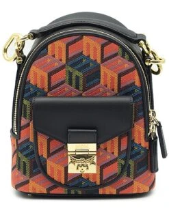 MCM Patricia Monogram Jacquard & Leather Backpack Women