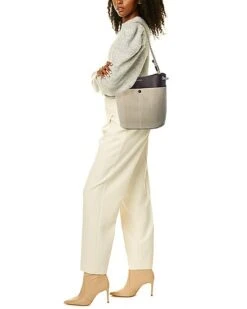 Chloé Key Medium Linen & Leather Bucket Bag Women -Luxe Shoulder Bags Sales Store 1111441903 RLLD 4