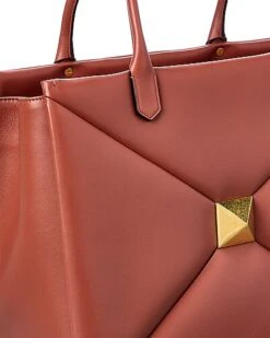 Valentino One Stud Large Leather Tote Women -Luxe Shoulder Bags Sales Store 1111449661 RLLD 3