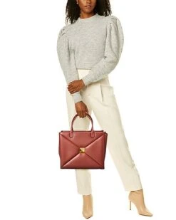 Valentino One Stud Large Leather Tote Women -Luxe Shoulder Bags Sales Store 1111449661 RLLD 4