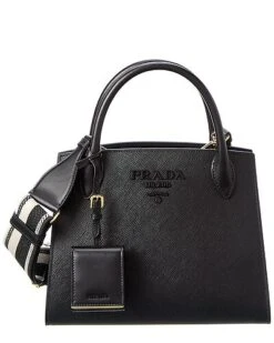 Prada Monochrome Small Saffiano Leather Tote Women