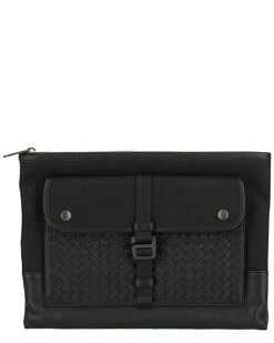 Bottega Veneta Intrecciato Leather & Canvas Clutch Women