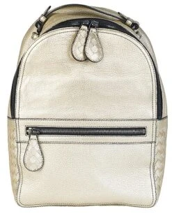 Bottega Veneta Metallic Leather Backpack Women