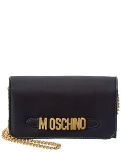 MOSCHINO Logo Canvas Wallet On Chain Women