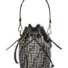 FENDI Mon Tresor Mini FF Tapestry & Leather Bucket Bag Women