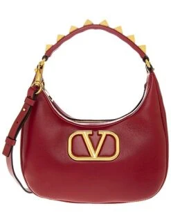 Valentino Stud Sign Smooth Leather Hobo Bag Women