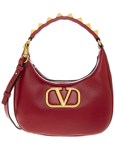 Valentino Stud Sign Smooth Leather Hobo Bag Women 1 Valentino Stud Sign Smooth Leather Hobo Bag Women