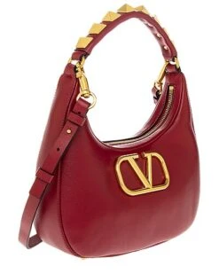 Valentino Stud Sign Smooth Leather Hobo Bag Women 6 Valentino Stud Sign Smooth Leather Hobo Bag Women -Luxe Shoulder Bags Sales Store 1111480907 RLLD 3