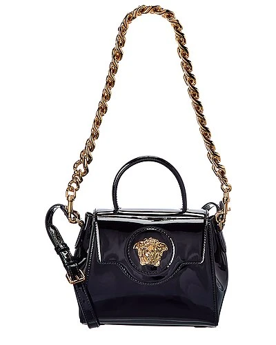Versace La Medusa Small Patent Satchel Women 1 Versace La Medusa Small Patent Satchel Women