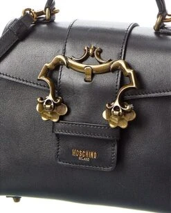 MOSCHINO Baroque Buckle Leather Satchel Women -Luxe Shoulder Bags Sales Store 1111497447 RLLD 3