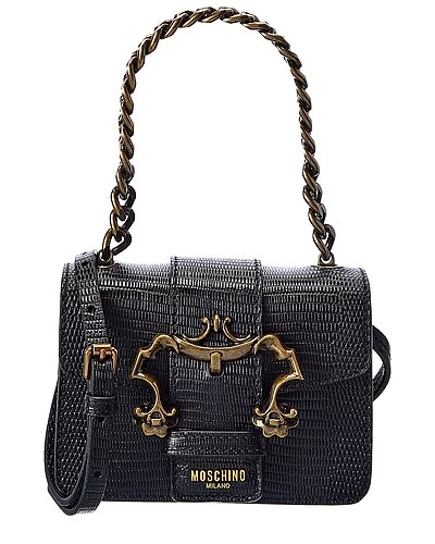 MOSCHINO Door Knocker Mini Embossed Leather Crossbody Women 1 MOSCHINO Door Knocker Mini Embossed Leather Crossbody Women