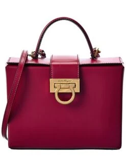 Salvatore Ferragamo Trifolio Top Handle Leather Satchel Women