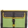Bottega Veneta Leather & Canvas Clutch Women