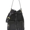 Prada Jacquard Logo Canvas & Leather Bucket Bag Women