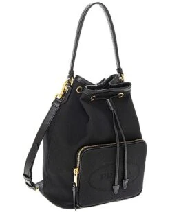 Prada Jacquard Logo Canvas & Leather Bucket Bag Women -Luxe Shoulder Bags Sales Store 1111547793 RLLD 3