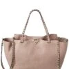 Valentino Rockstud Medium Grainy Leather Tote Women