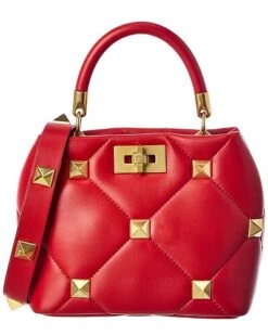 Valentino Roman Stud The Handle Small Leather Shoulder Bag Women