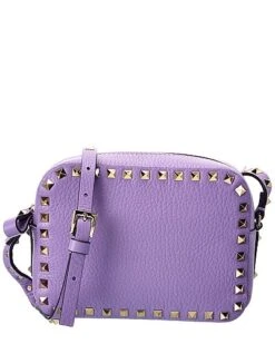 Valentino Rockstud Grainy Leather Camera Bag Women