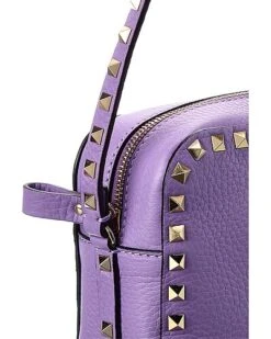Valentino Rockstud Grainy Leather Camera Bag Women -Luxe Shoulder Bags Sales Store 1111633041 RLLD 3