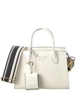 Prada Monochrome Small Saffiano Leather Satchel Women