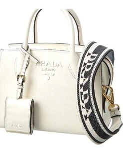 Prada Monochrome Small Saffiano Leather Satchel Women -Luxe Shoulder Bags Sales Store 1111947300 RLLD 3