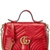 Gucci GG Marmont Small Matelasse Leather Top Handle Satchel Women