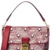 MCM Vintage Jacquard Monogram Canvas & Leather Shoulder Bag Women
