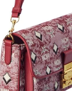 MCM Vintage Jacquard Monogram Canvas & Leather Shoulder Bag Women -Luxe Shoulder Bags Sales Store 1160108713 RLLD 3