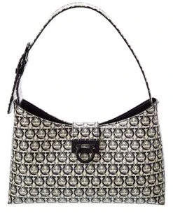 Salvatore Ferragamo Trifolio Coated Canvas Shoulder Bag Women