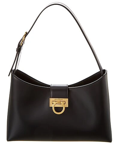 Salvatore Ferragamo Trifolio Small Leather Shoulder Bag Women 1 Salvatore Ferragamo Trifolio Small Leather Shoulder Bag Women