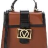 By Mario Valentino Betty V Emblem Leather Satchel Women