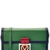 By Mario Valentino Ava V Emblem Leather Clutch Women