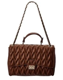 By Mario Valentino Posh D Plate Leather Shoulder Bag Women