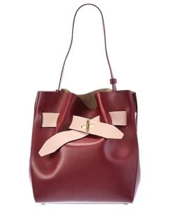 AC Zac Posen Brigette Belted Leather Shopper Tote Women