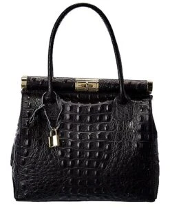 Anais Top Handle Embossed Leather Tote Women