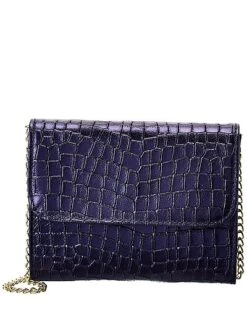 Trice Metallic Croc-Embossed Leather Crossbody Women